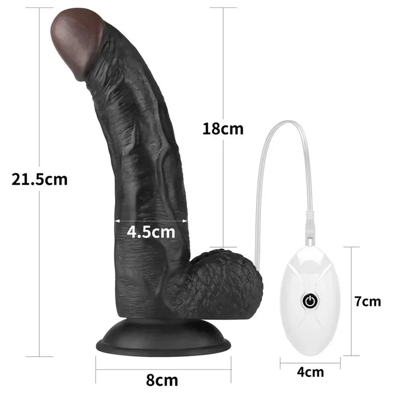 LOVETOY vibrējošs strapons ar 18 cm dildo