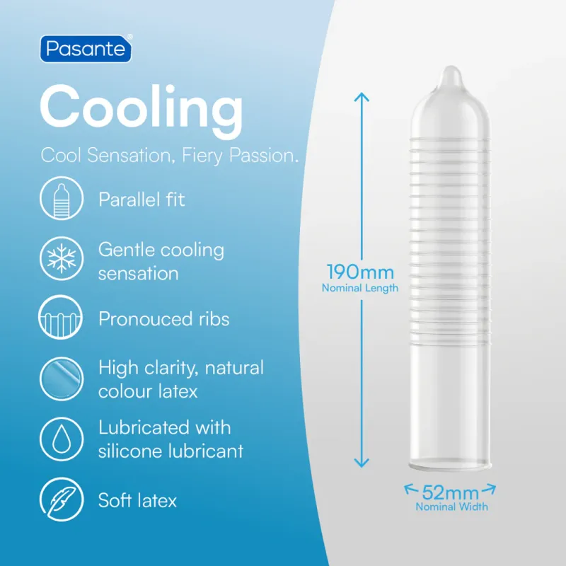 Pasante Cooling prezervatīvi ar dzesējošu efektu | Noks.lv