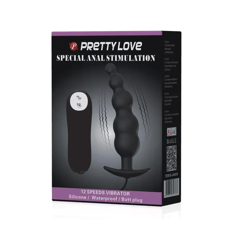 PRETTYLOVE Bubbles anālais aizbāznis ar vibrāciju