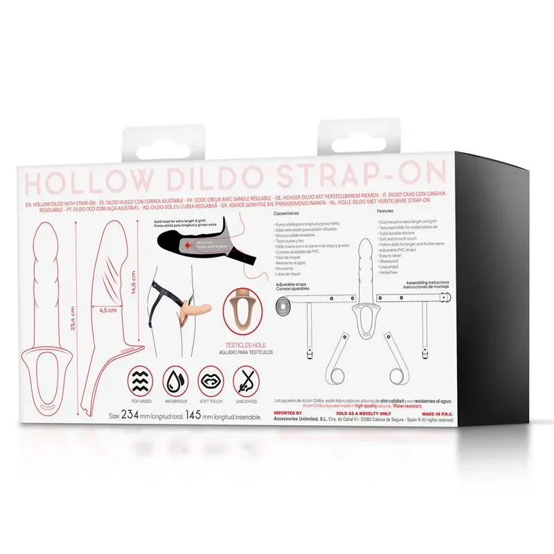 ACTION AC-507 strap-on ar dobu dildo, izmērs S