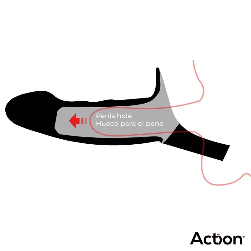 ACTION AC-505 страпон с полой насадкой, размер S