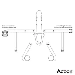 ACTION AC-505 страпон с полой насадкой, размер S