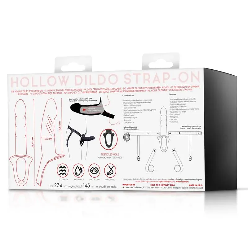 ACTION AC-505 strap-on ar dobu dildo, S izmērs