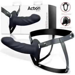 ACTION Strap-On ar dobo dildo, silikons, L