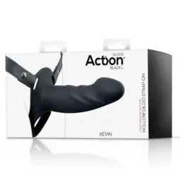 ACTION Strap-On ar dobo dildo, silikons, L