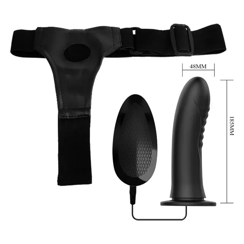 PRETTYLOVE Myron strap-on ar vibrējošu dildo