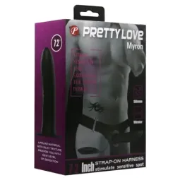 PRETTYLOVE Myron strap-on ar vibrējošu dildo