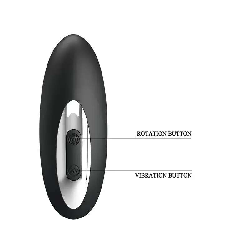 PRETTYLOVE anālais vibrators ar bumbiņām, melns
