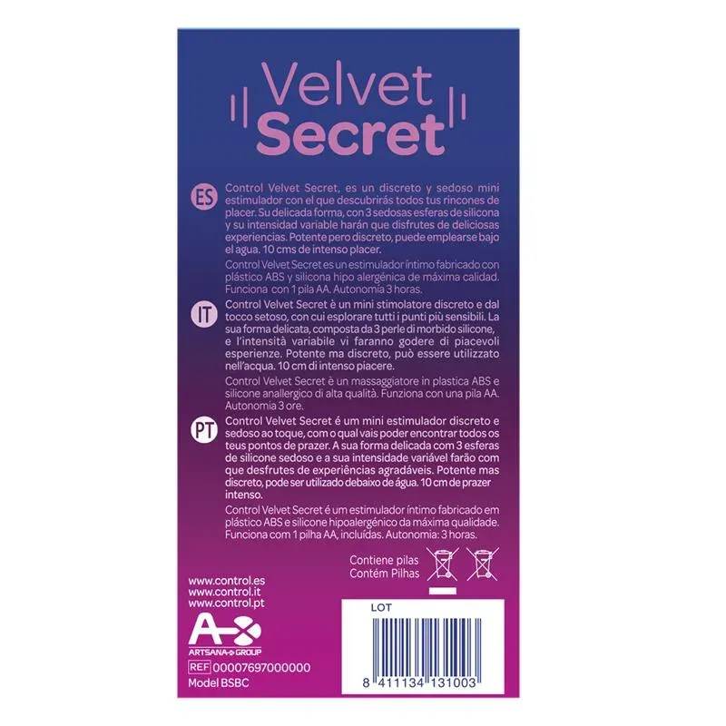 CONTROL Velvet Secret мини-вибратор, 5 режимов