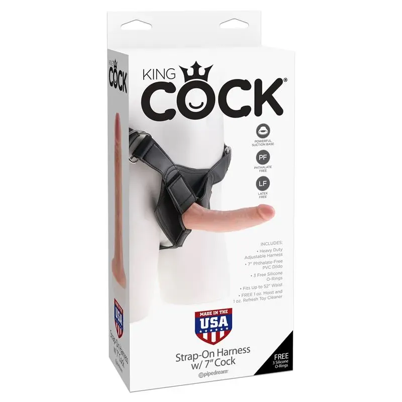King Cock Strap-On 7 ar dildo un jostu