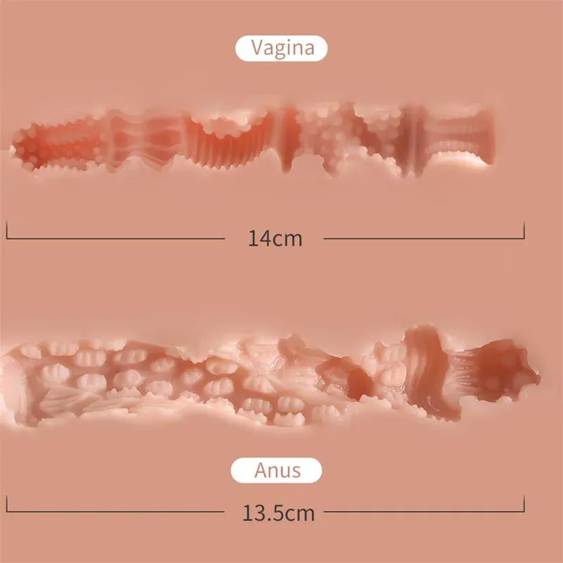 XISE torss masturbators ar vaginālu un anālu atveri