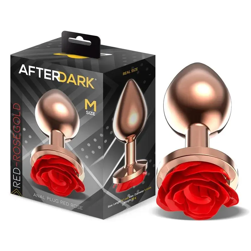 AFTERDARK анальная пробка M с розой
