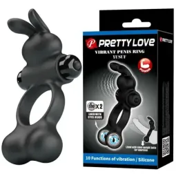PRETTYLOVE Yusuf vibrējošais peņa gredzens