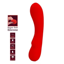 PRETTYLOVE Prescott silikona vibrators, sarkans