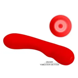 PRETTYLOVE Prescott silikona vibrators, sarkans
