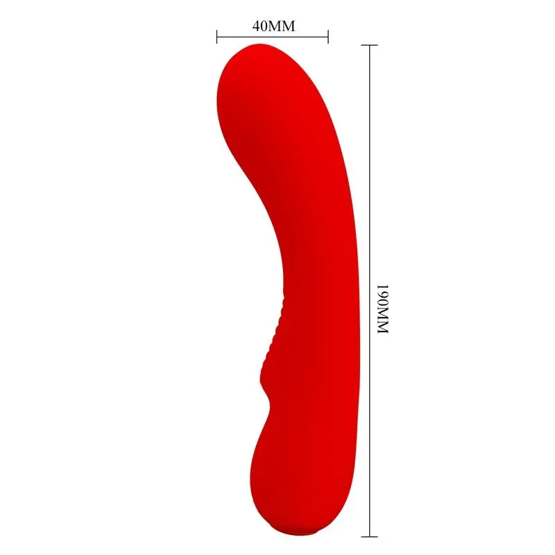PRETTYLOVE Prescott silikona vibrators, sarkans