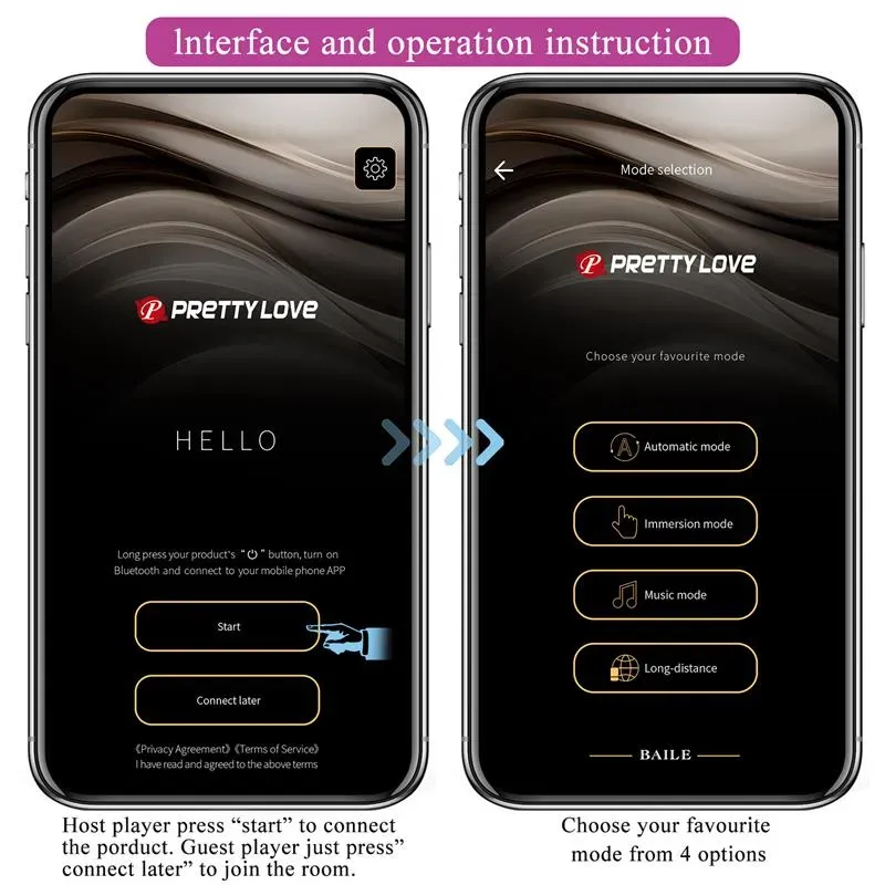PRETTYLOVE Jayleen pāru vibrators ar aplikāciju