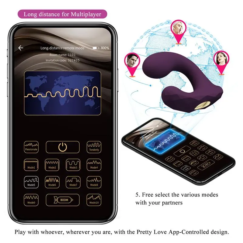 PRETTYLOVE Billy pāru vibrators ar aplikāciju