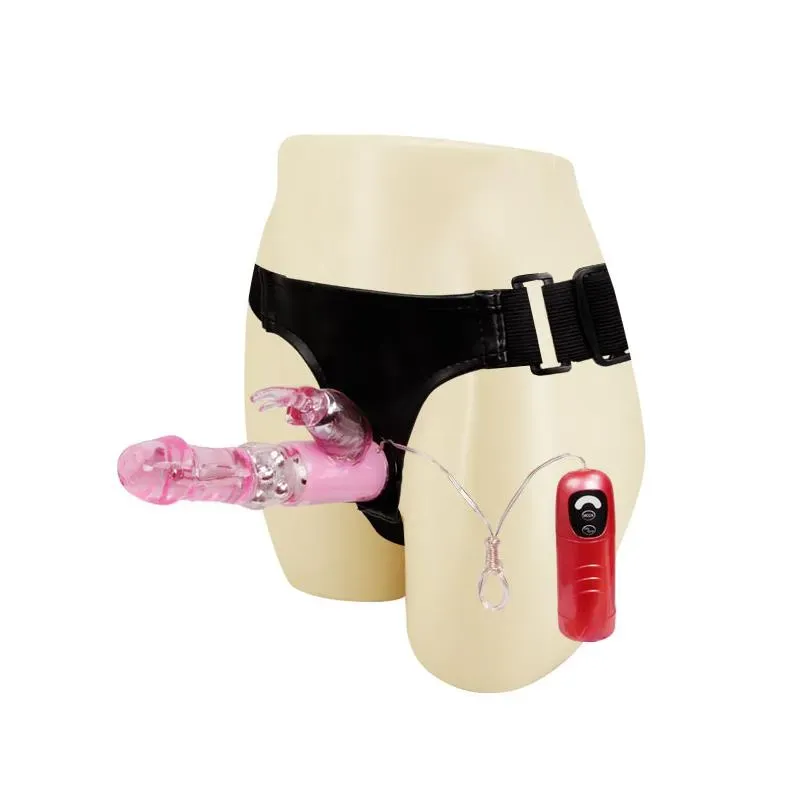 Baile Vibrating Strap-on ar dildo 18 cm, rozā