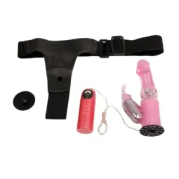 Baile Vibrating Strap-on ar dildo 18 cm, rozā