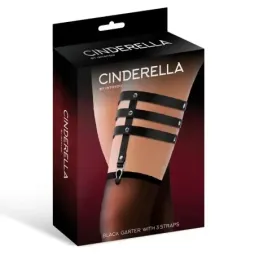 CINDERELLA zeķu turētājs ar 3 siksnām, vegānā āda