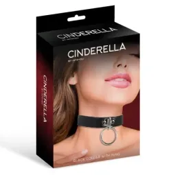 CINDERELLA CR-909 ошейник с кольцом, веганская кожа