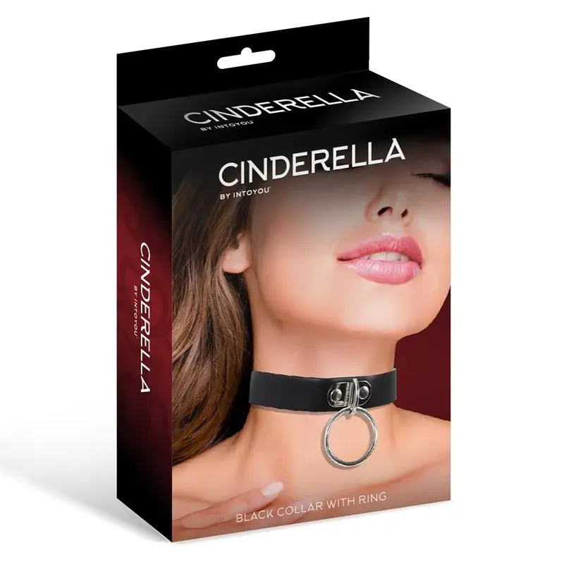 CINDERELLA CR-909 ошейник с кольцом, веганская кожа