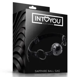 BLACK SAPPHIRE дышащий кляп-шар из веган-кожи