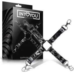 BLACK SAPPHIRE Hog Tie vegānas ādas bondāžas saite