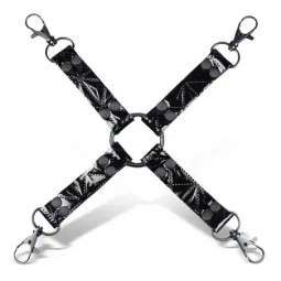 BLACK SAPPHIRE Hog Tie vegānas ādas bondāžas saite