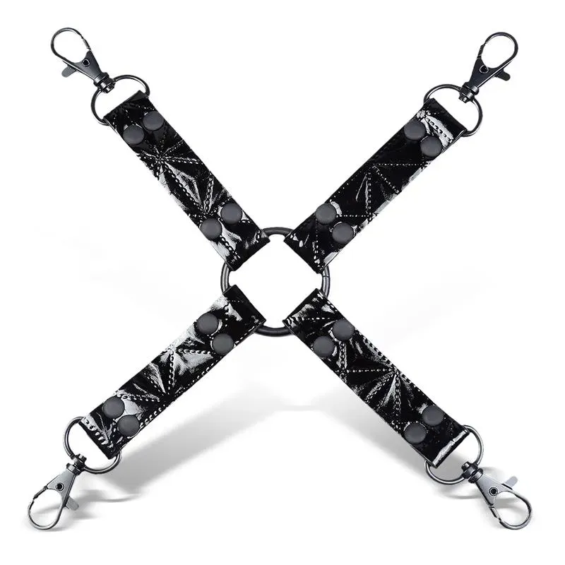BLACK SAPPHIRE Hog Tie vegānas ādas bondāžas saite