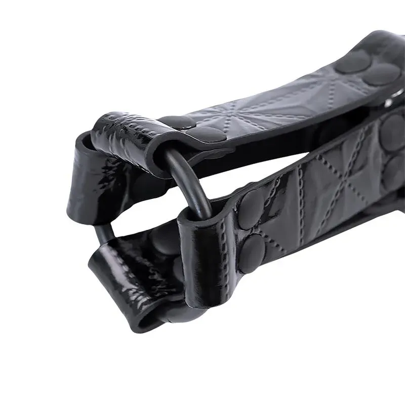 BLACK SAPPHIRE Hog Tie vegānas ādas bondāžas saite
