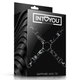 BLACK SAPPHIRE Hog Tie vegānas ādas bondāžas saite