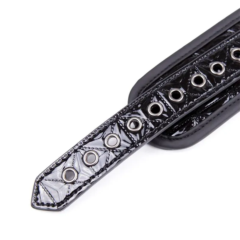 BLACK SAPPHIRE ошейник с поводком, веганская кожа