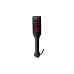 EASYTOYS Black Leather Paddle Slut ādas pletne