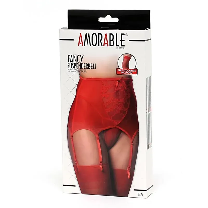 AMORABLE широкий пояс для чулок, красный