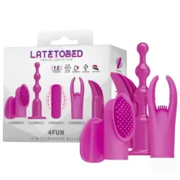 LATETOBED 4Fun vibrējošā lodīte ar 4 uzgaļiem
