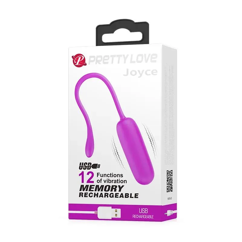 PRETTYLOVE Joyce vibrējošā oliņa, silikons, USB