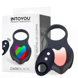INTOYOU Darkblack vibrējošais peņa gredzens