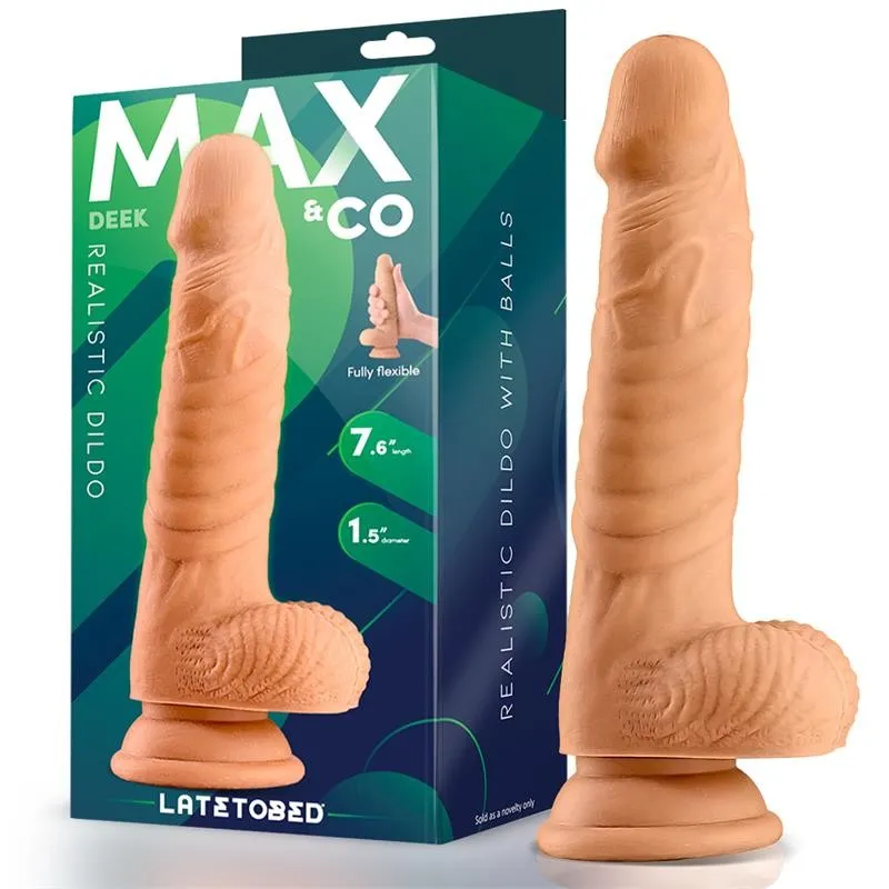 Deek reālistisks dildo ar sēkliniekiem, 19,3 cm | Noks.lv